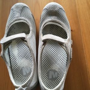Merrill white mesh Mary Janes